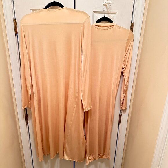 Boohoo Beige Ruched Dress & Cardigan Set – Size US 12 - Picture 2 of 10